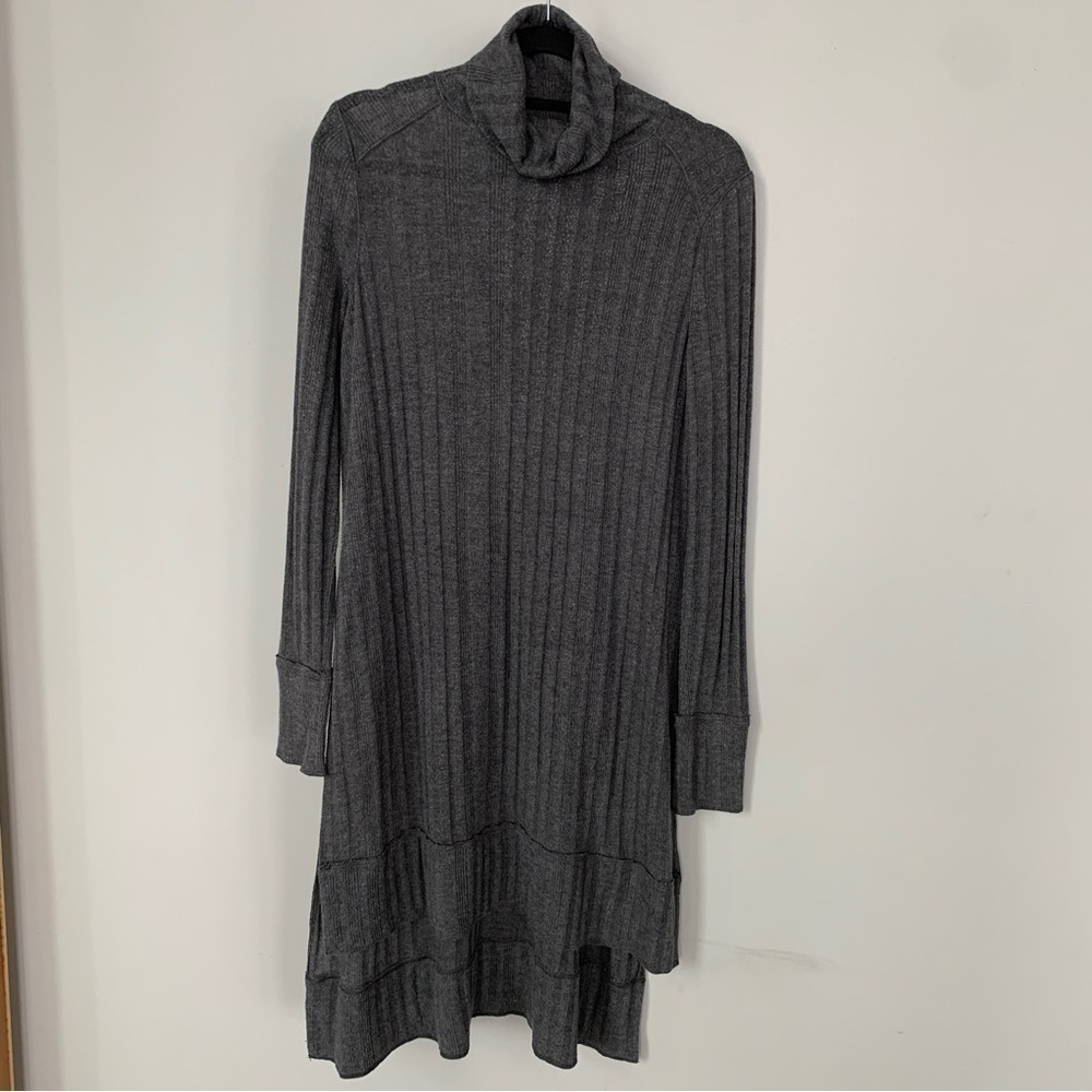 We the Free Gray Ribbed Turtleneck Long Sleeve Dress Size M